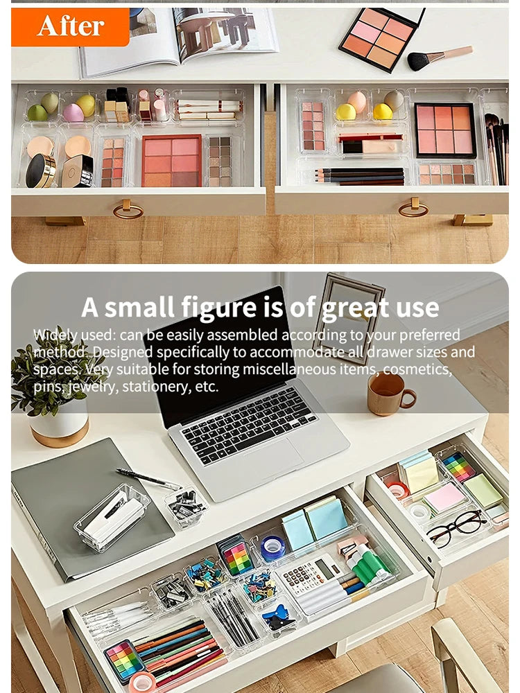 Clear Drawer Organizer Set