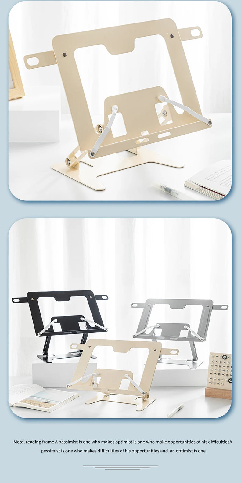 Adjustable Reading Stand – Multifunction Desk Tool for Books