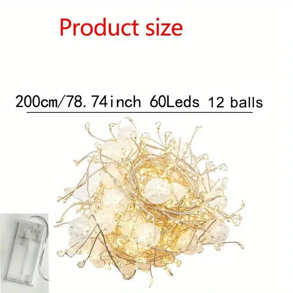 400 LED Ice Crack Ball String Lights