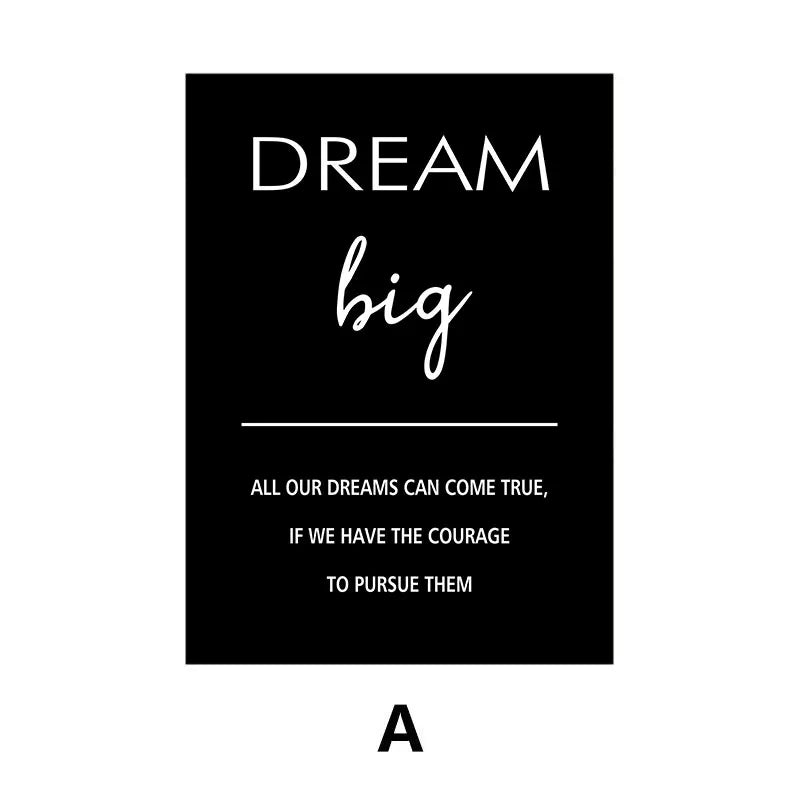 Black and White Motivational Canvas Art
