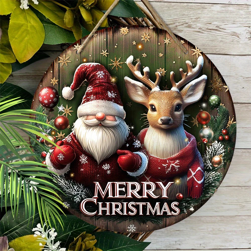 Merry Christmas Wooden Hanging Sign
