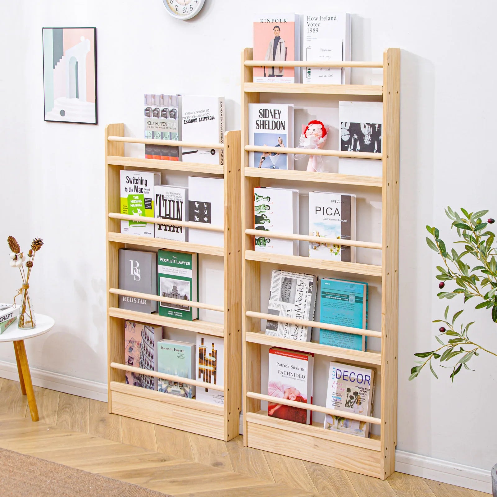 Solid Wood Narrow Bookshelf
