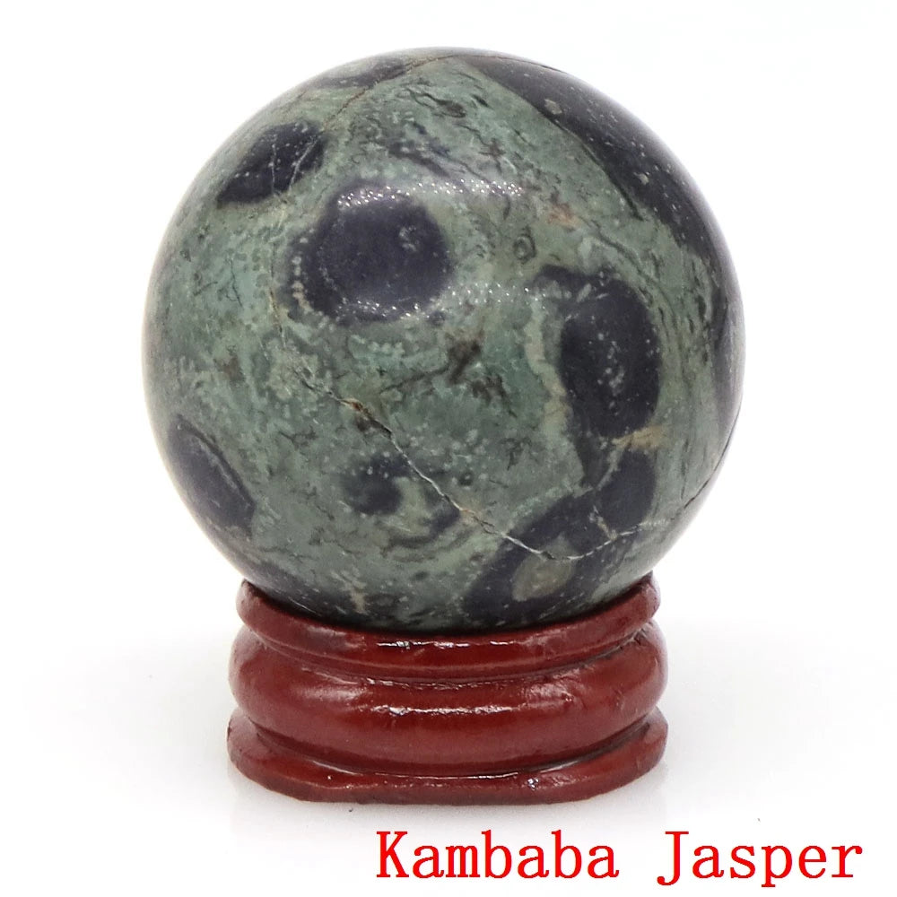 Natural Gemstone Crystal Ball with Stand