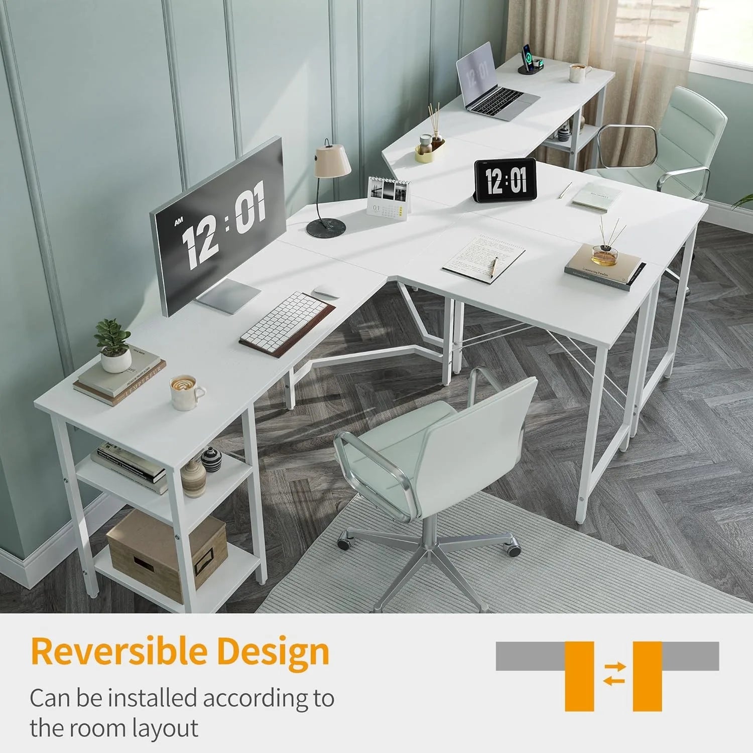White Home Office Desk