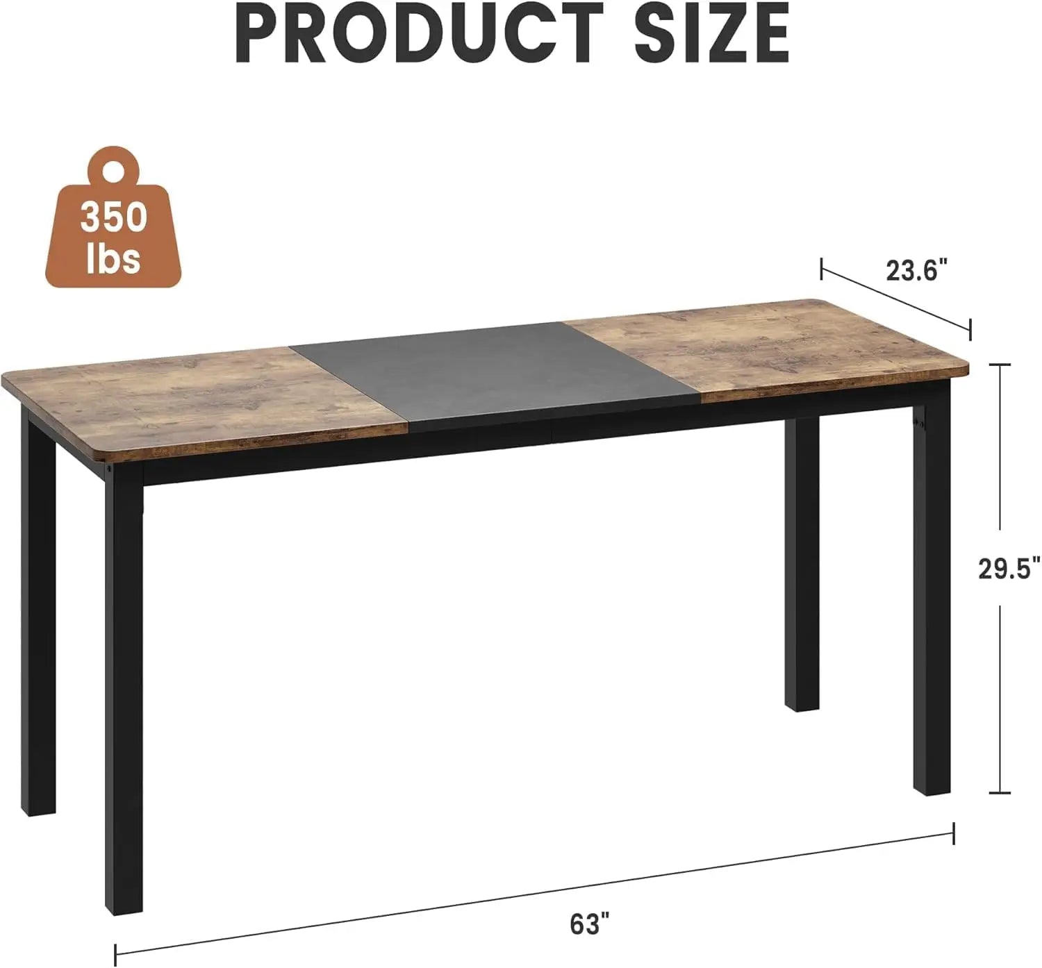 Black Metal Frame Computer & Writing Desk
