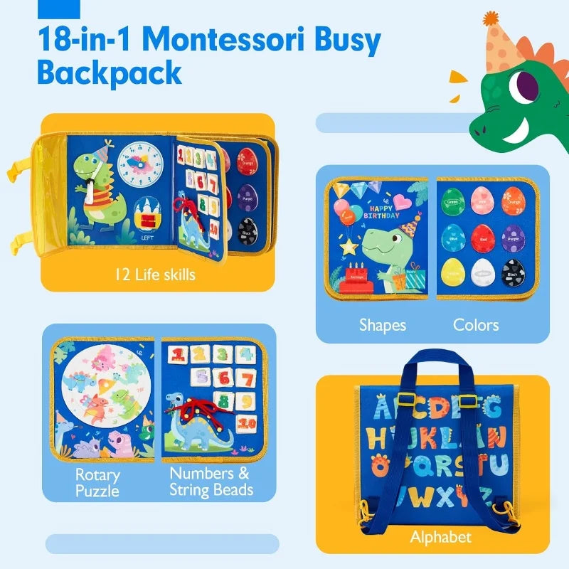18-in-1 Montessori Busy Board for Toddlers