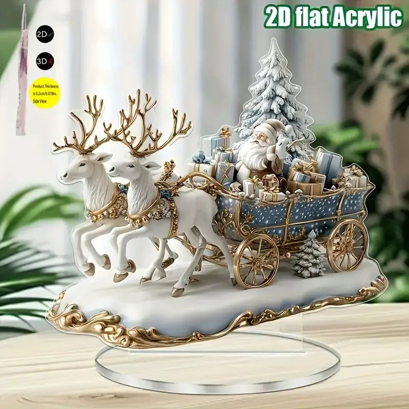 Santa & Reindeer Sled Tabletop Decor