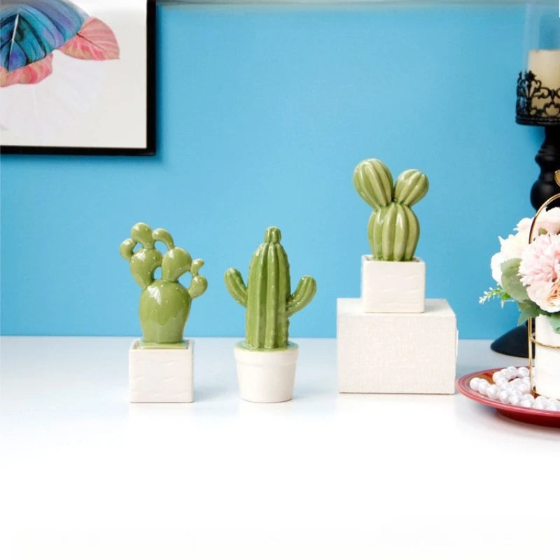 Ceramic Cactus Multi-Potted Decor