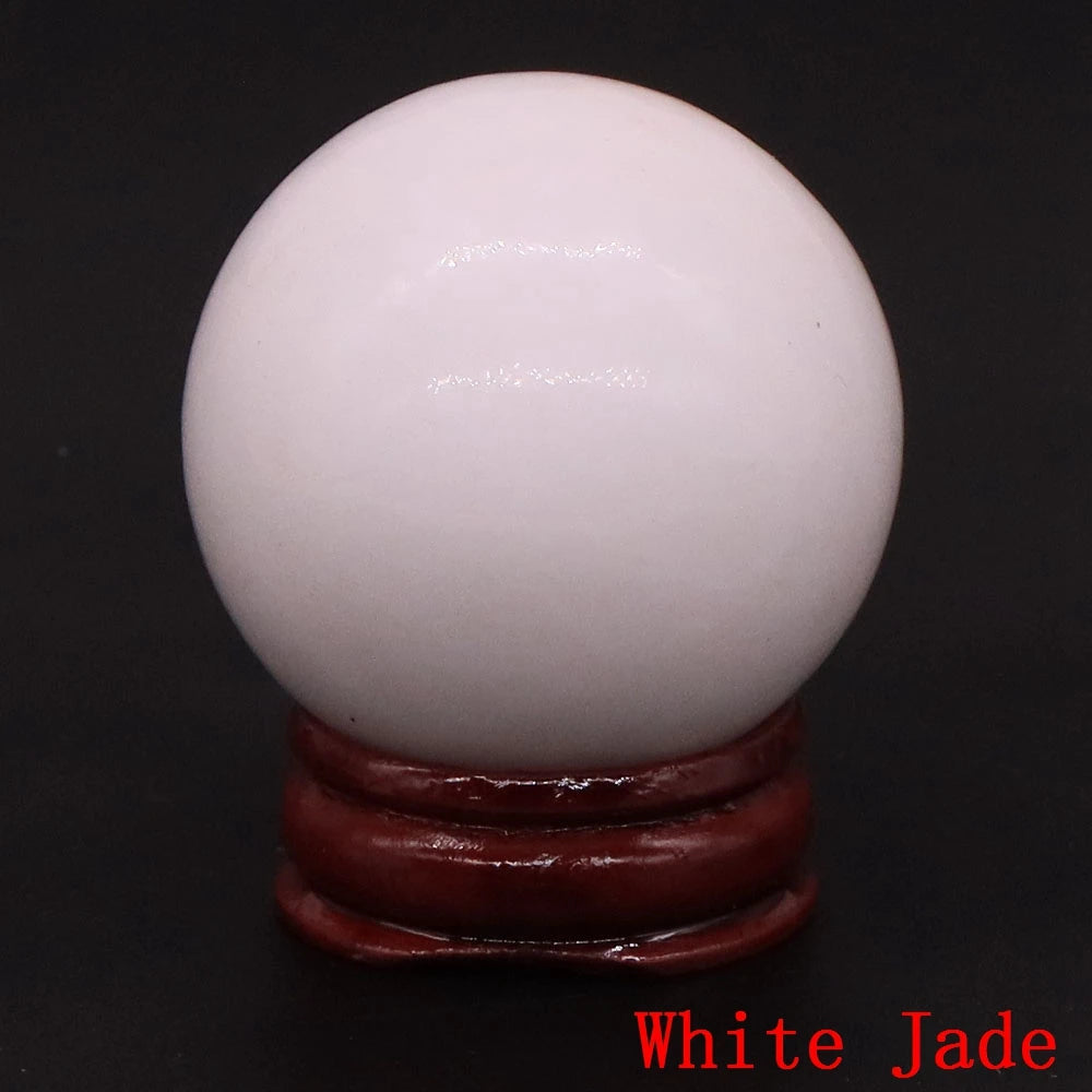 Natural Gemstone Crystal Ball with Stand