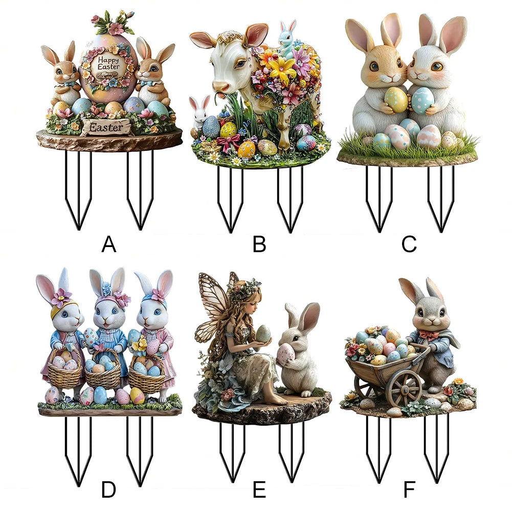 Easter Bunny Acrylic Garden Stake