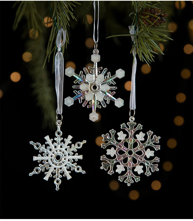 Acrylic Snowflake & Reindeer Christmas Pendant