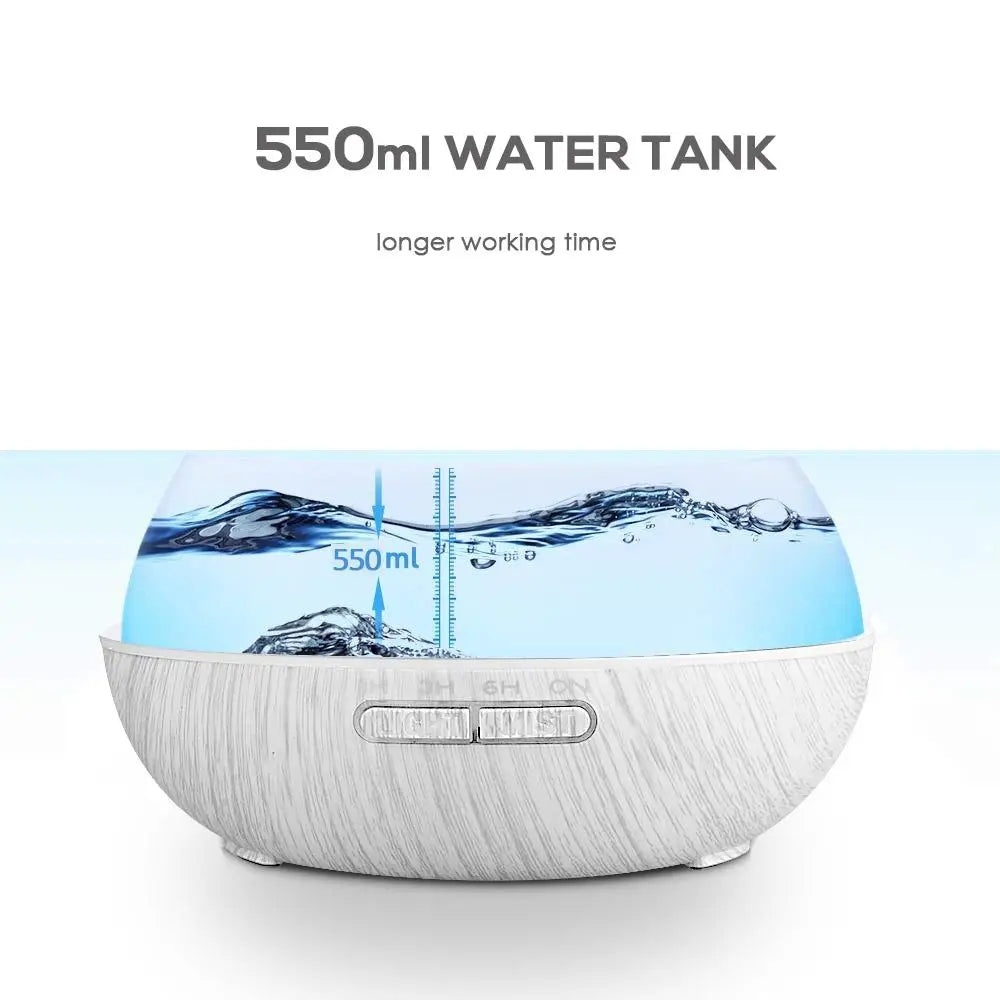550ml Wood Grain Essential Oil Diffuser