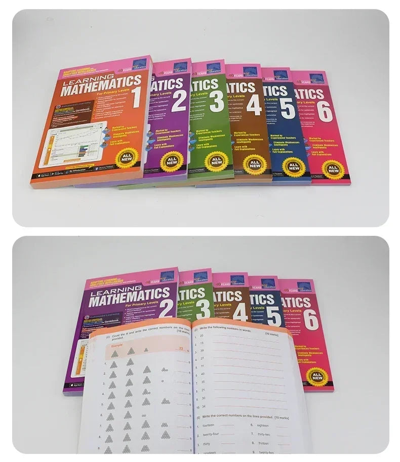 Learn Math Books Grades 1-6
