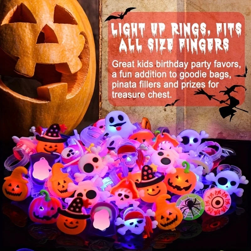 50pcs Glow-in-the-Dark Halloween Rings