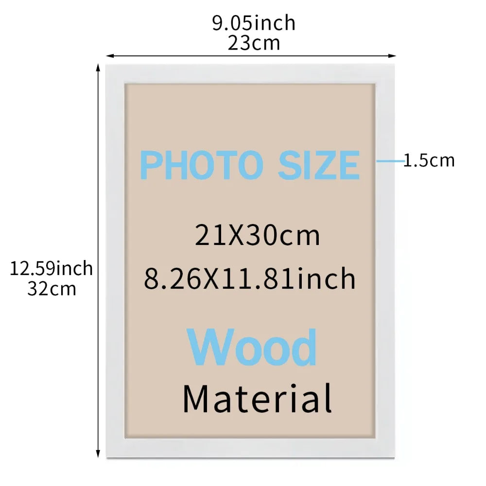 21x30cm (A4) Wooden Photo Frame
