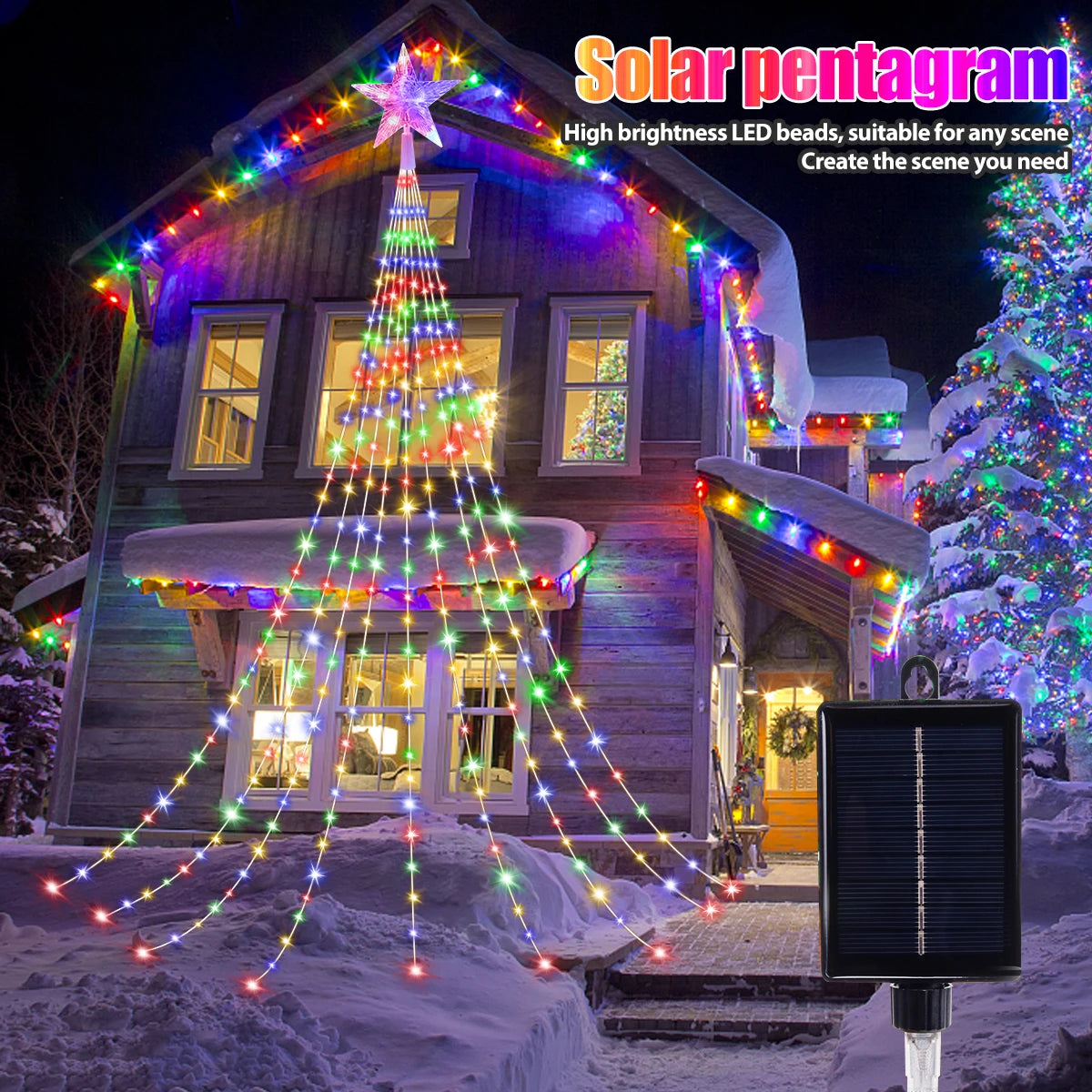 Solar Star Waterfall Fairy Lights
