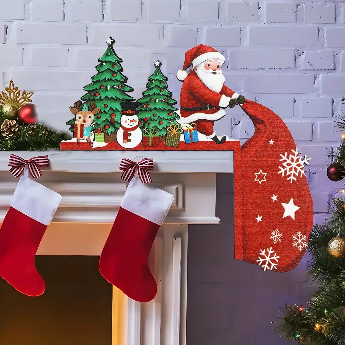 Merry Christmas Wooden Door Frame Ornament