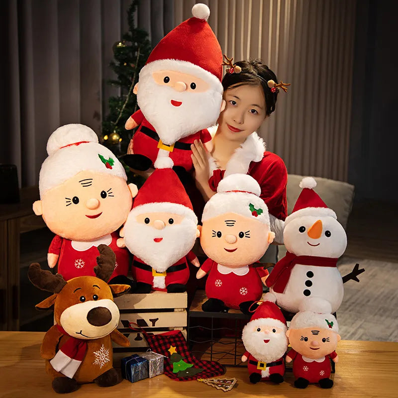 Cute Santa, Snowman & Elk Plush Toys