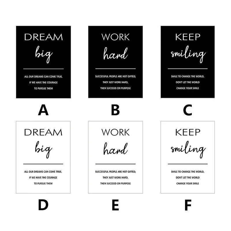 Black and White Motivational Canvas Art