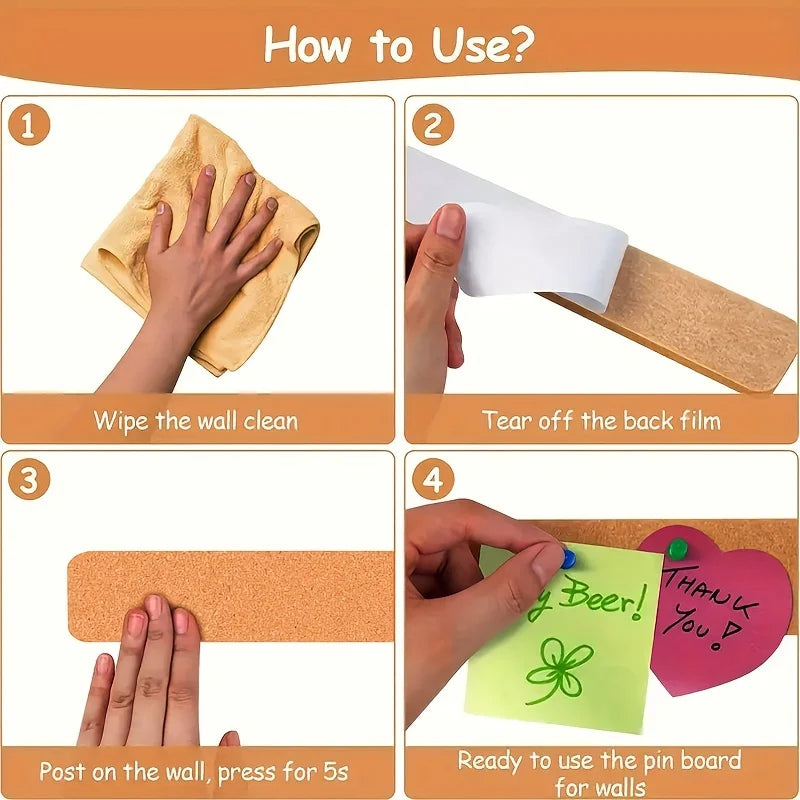 Self-Adhesive Cork Board Strips
