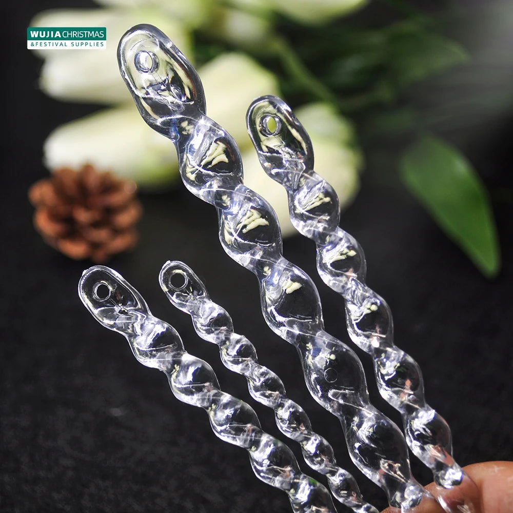 Clear Hanging Icicle Ornaments Set