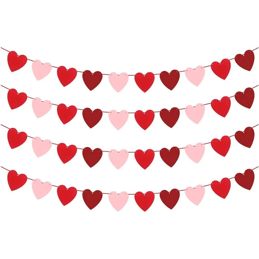 Valentine’s Heart Felt Banner Hanging