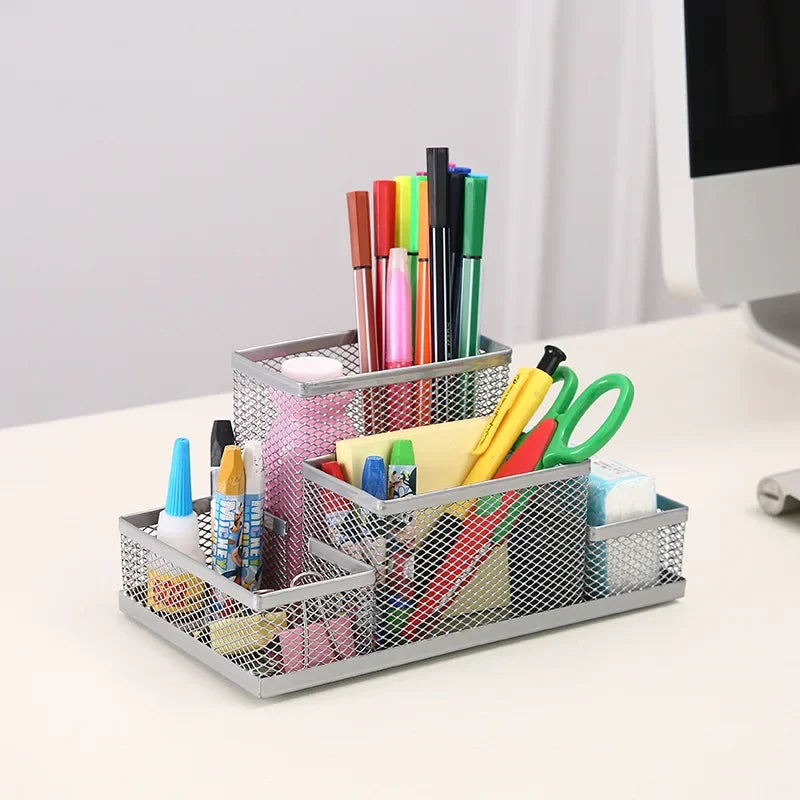 Metal Mesh Pen Holder – Desk Organizer for Office & School