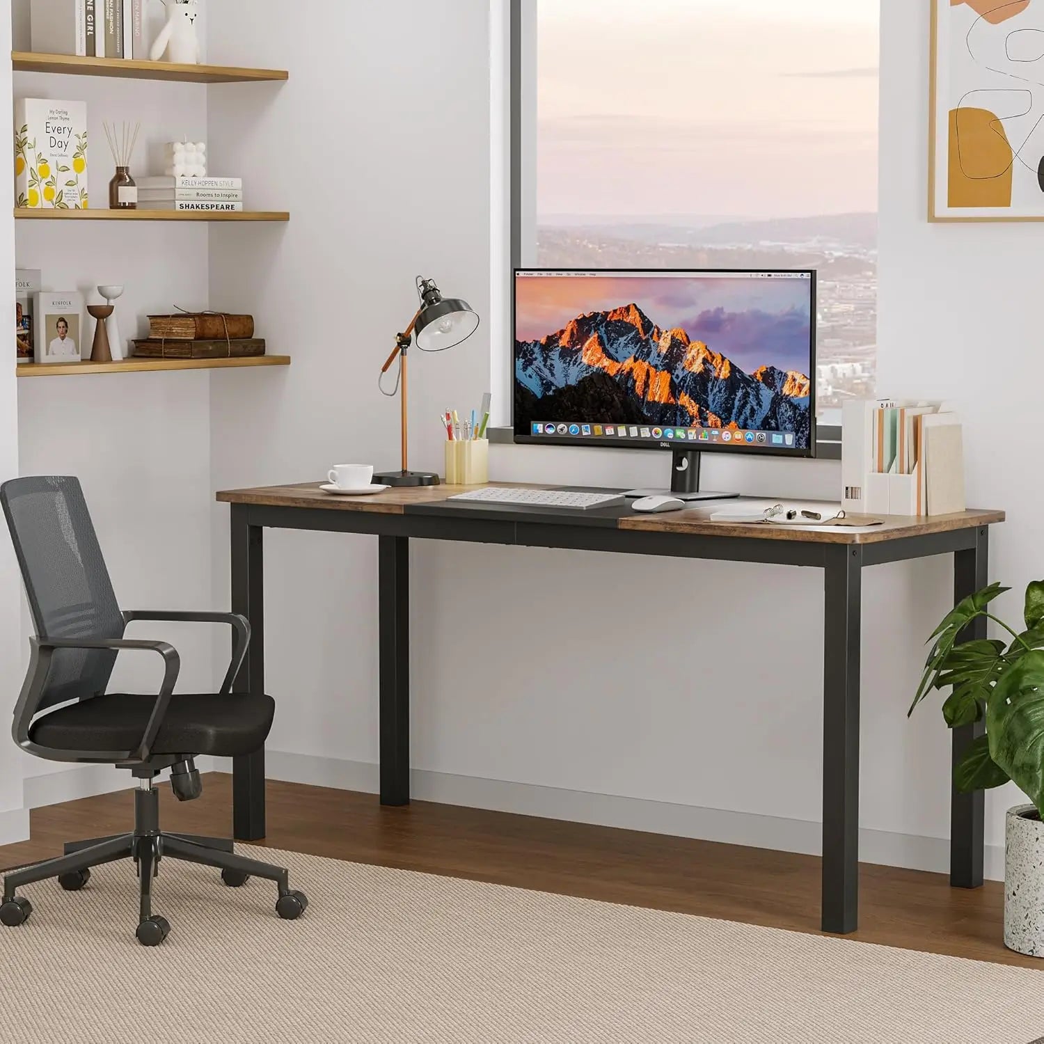 Black Metal Frame Computer & Writing Desk