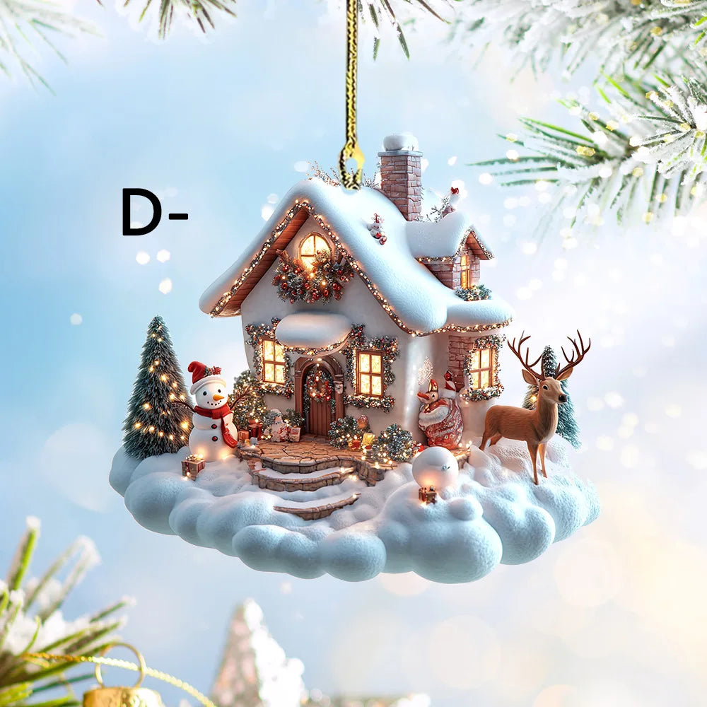 Acrylic Snow House Christmas Ornament