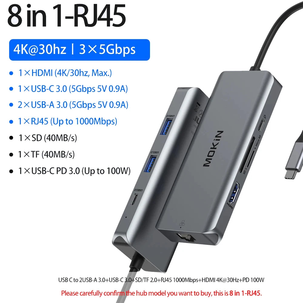 MOKiN 10Gbps USB-C Multiport Docking Station