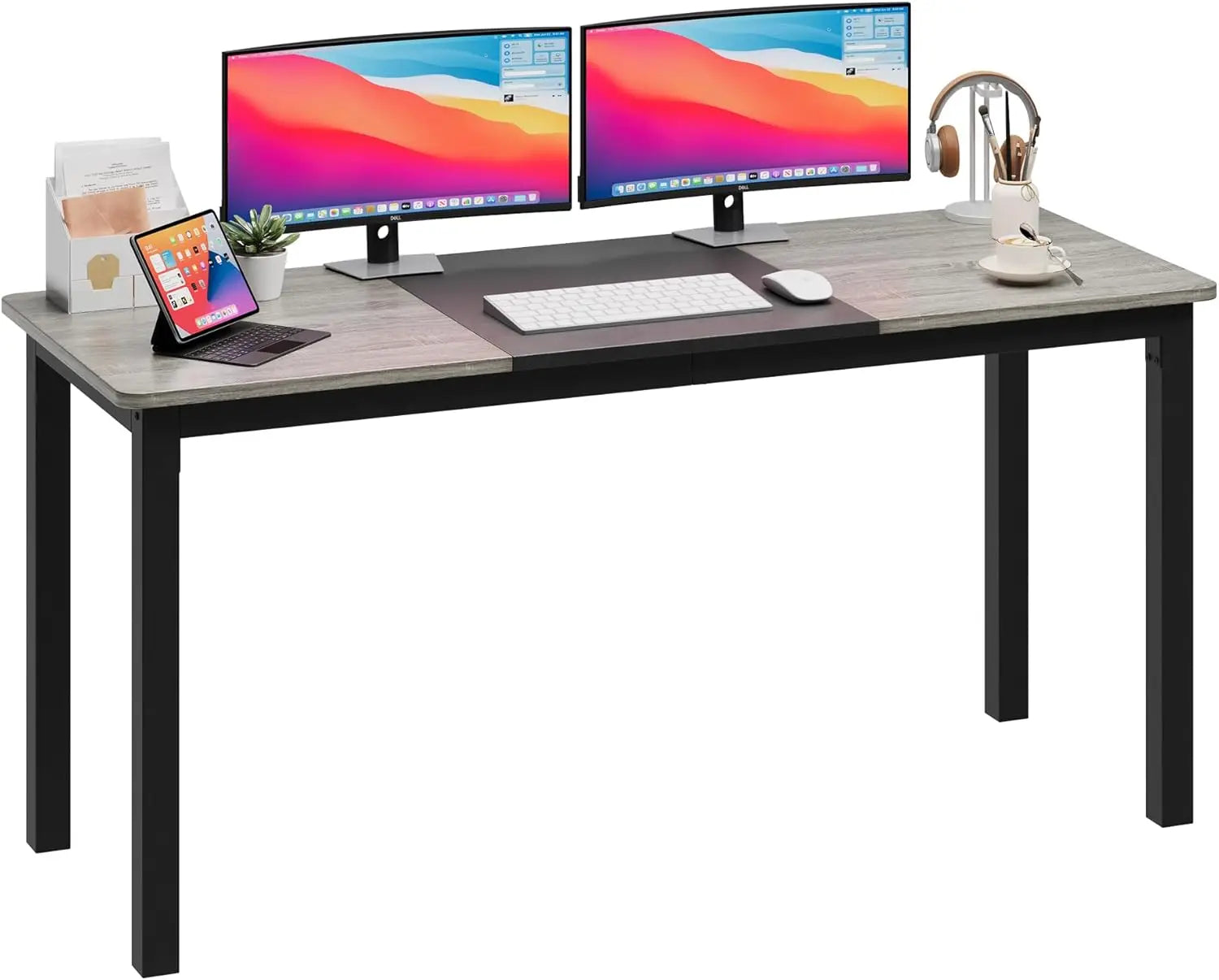 Black Metal Frame Computer & Writing Desk