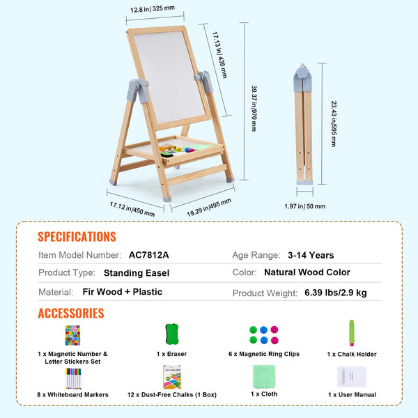 Standing Magnetic Drawing Board Art Easel