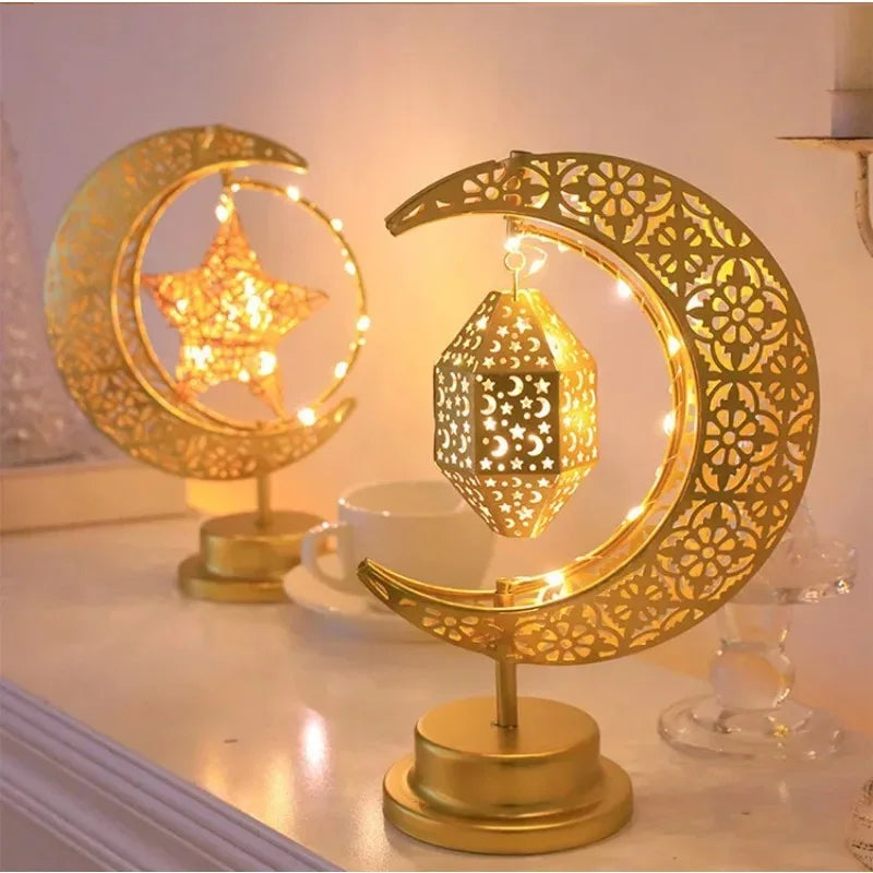 Golden Moon Star Night Light