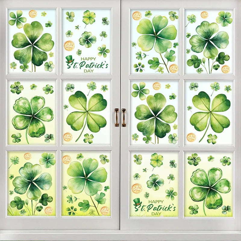 St. Patrick's Day Irish Dog Window Clings, 9-Sheet Set