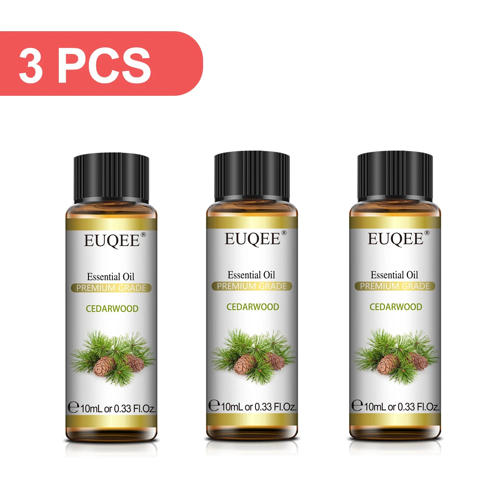 EUQEE 3-Piece Essential Oil Set, 10ml
