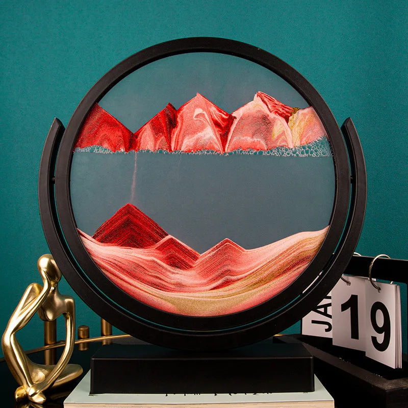 Round Rotating 3D Moving Sand Art