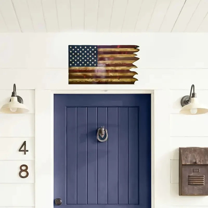 Wooden American Wavy Flag