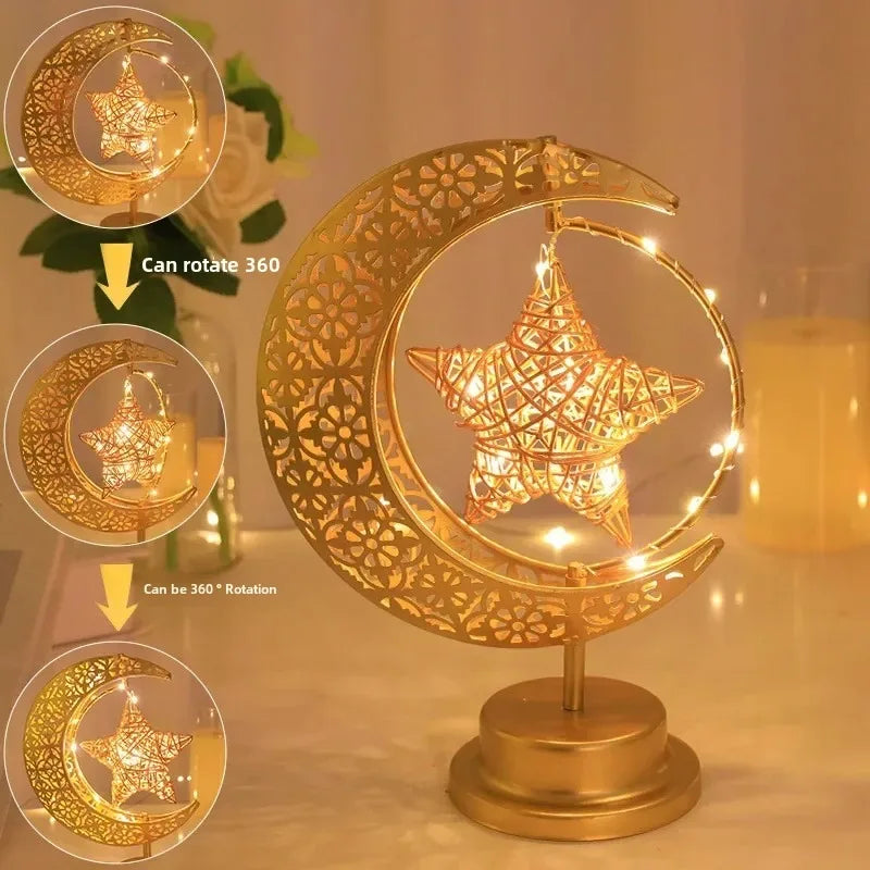 Golden Moon Star Night Light