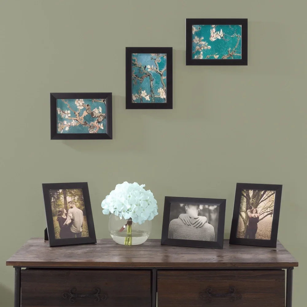 Set of 6 Black 5x7 Picture Frames