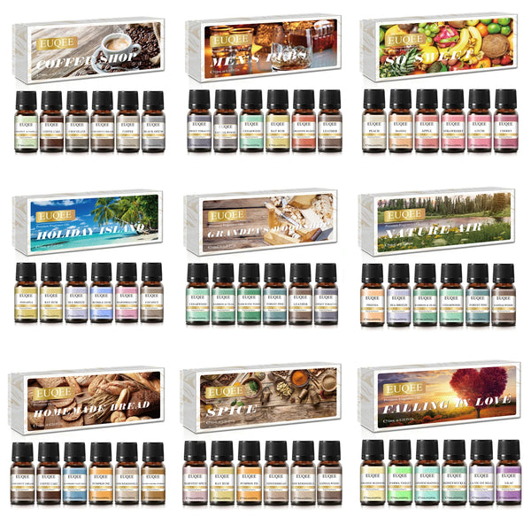 EUQEE 6-Piece Fragrance Oil Gift Set for Diffusers