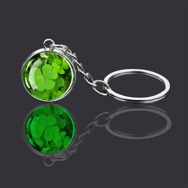 Glow-in-the-Dark Four-Leaf Clover Keychain