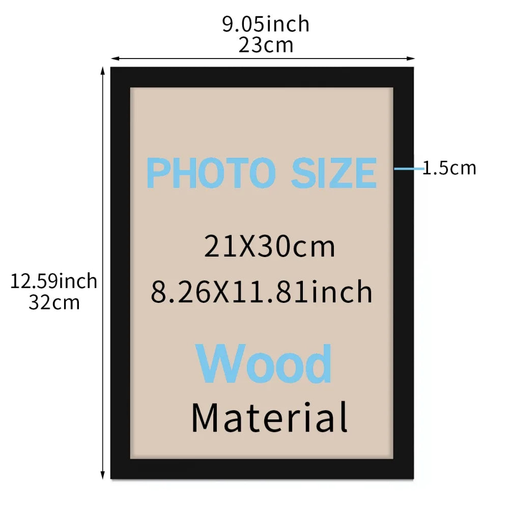 21x30cm (A4) Wooden Photo Frame