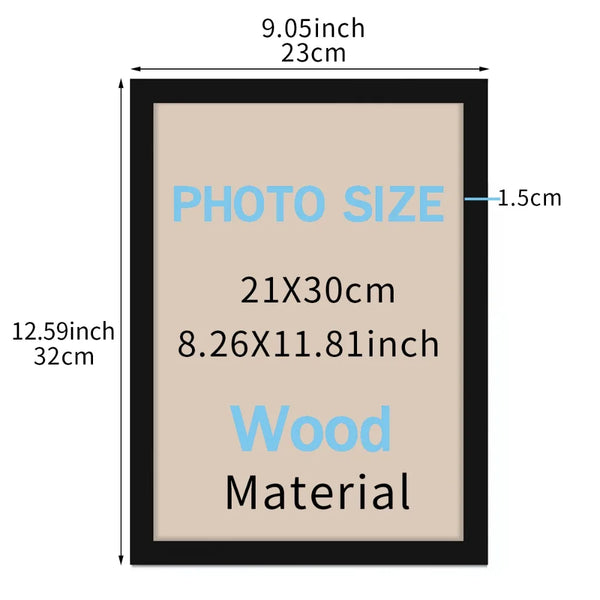 21x30cm (A4) Wooden Photo Frame