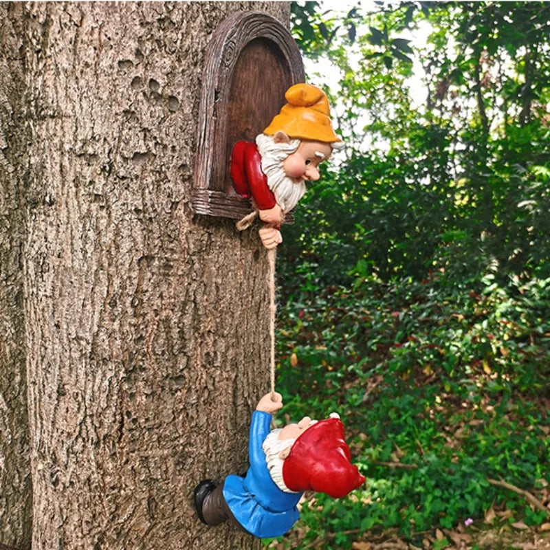 Climbing Garden Gnome Statue