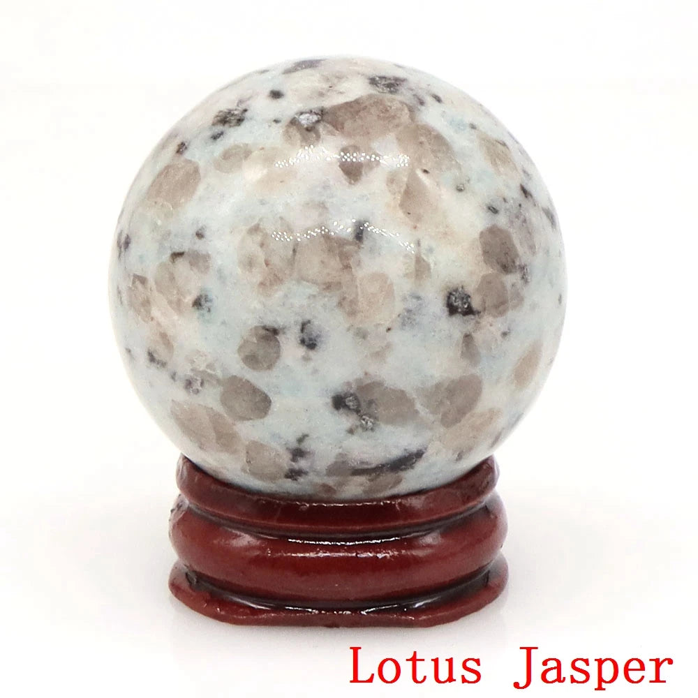 Natural Gemstone Crystal Ball with Stand