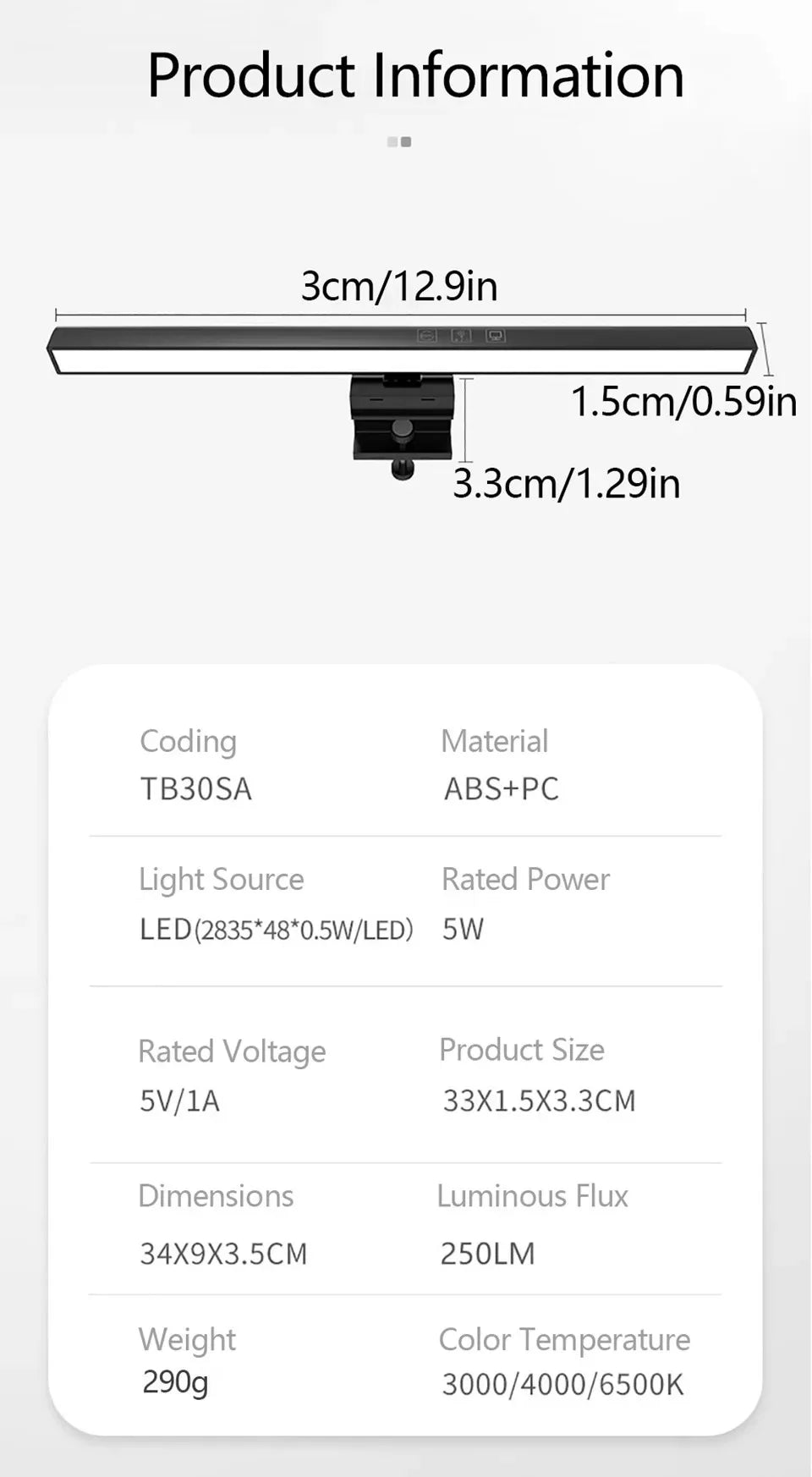 LED Desk Lamp Monitor Light Bar