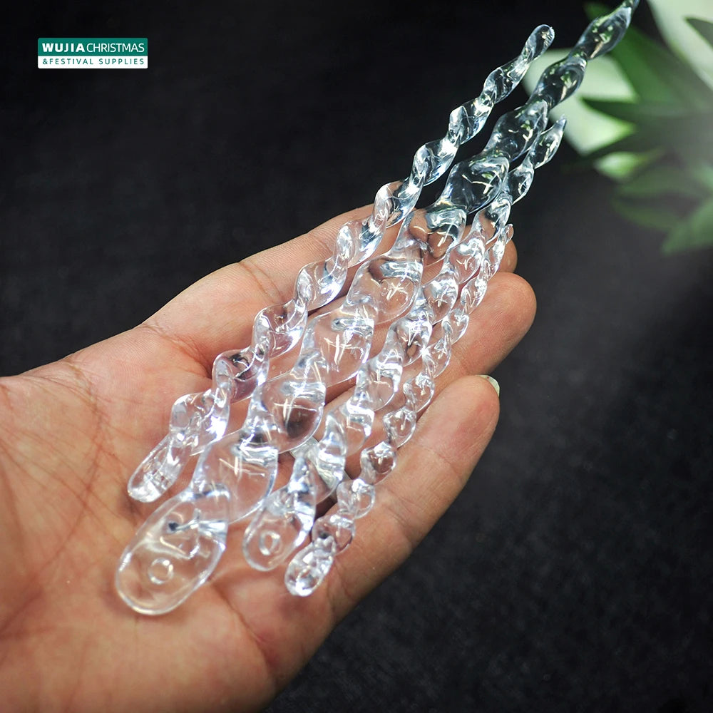 Clear Hanging Icicle Ornaments Set