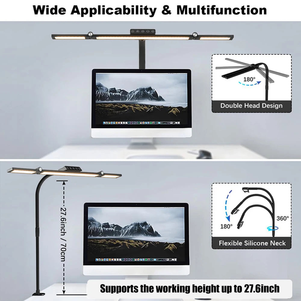 24W Ultra Bright LED Desk Lamp with Clamp