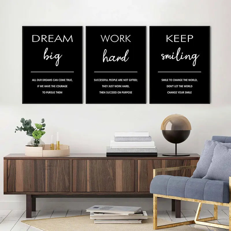 Black and White Motivational Canvas Art