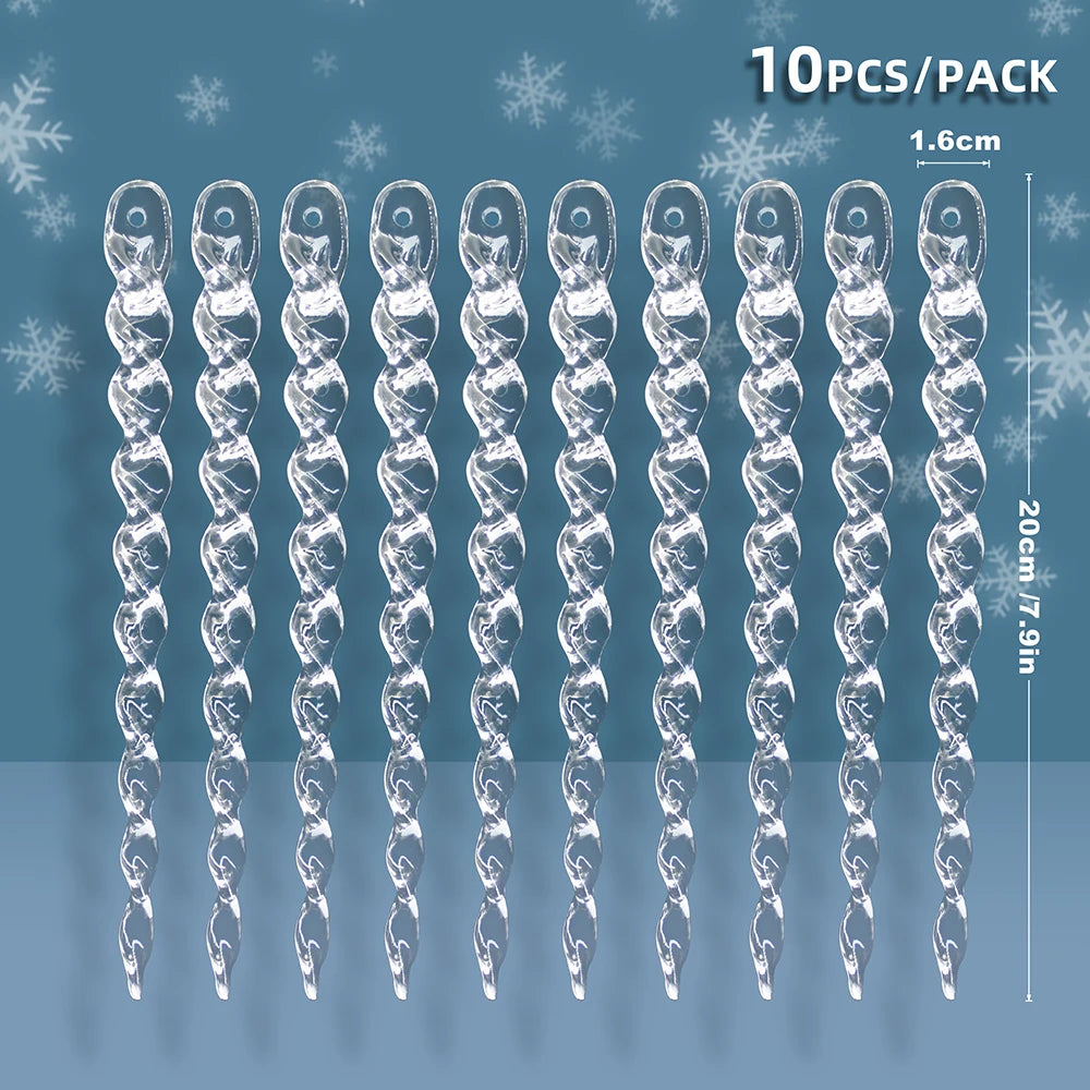 Clear Hanging Icicle Ornaments Set